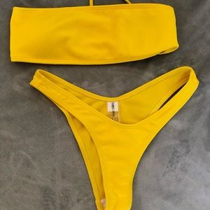 Yellow Zaful minimal bikini!